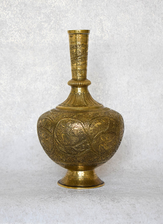 Engraved Brass Surahi – Deccan Region, Late 18th Century