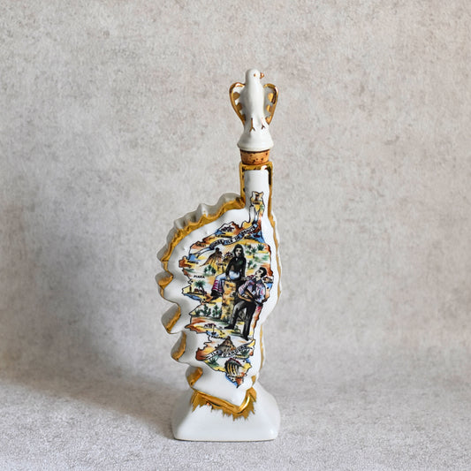 F.D. Corsica Porcelain Liqueur Bottle, France c. 1970s
