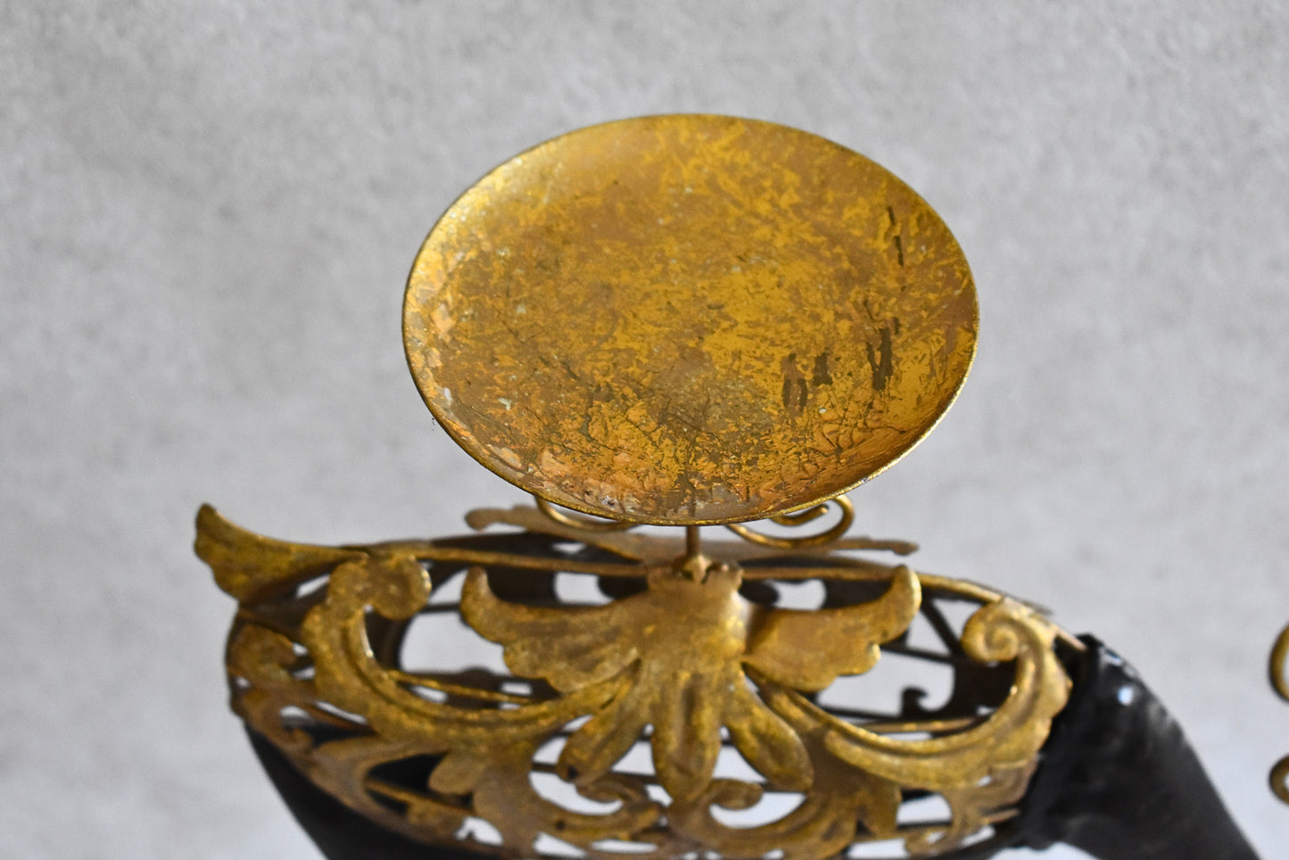 Pair of Decorative Metal Candle Holders