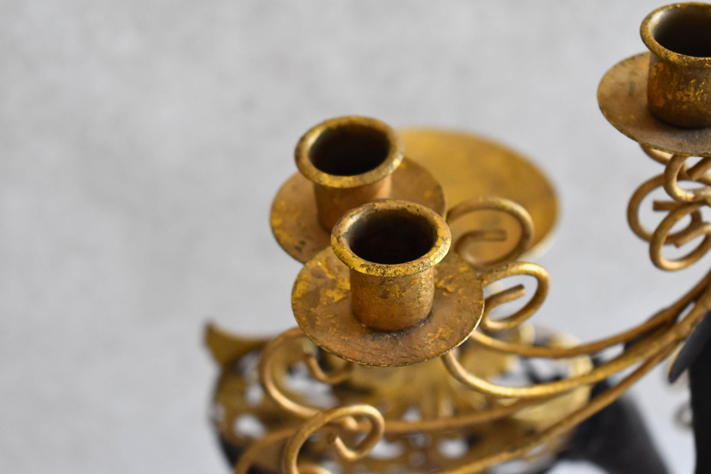 Pair of Decorative Metal Candle Holders