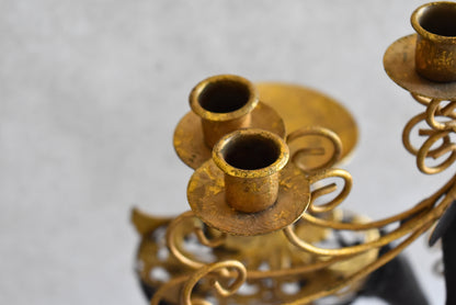 Pair of Decorative Metal Candle Holders