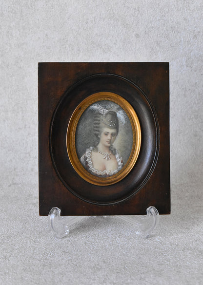 Pair of French Portrait Miniatures, 19th Century Revival