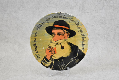 Vintage French Canova Hand-Painted Folkloric Plate