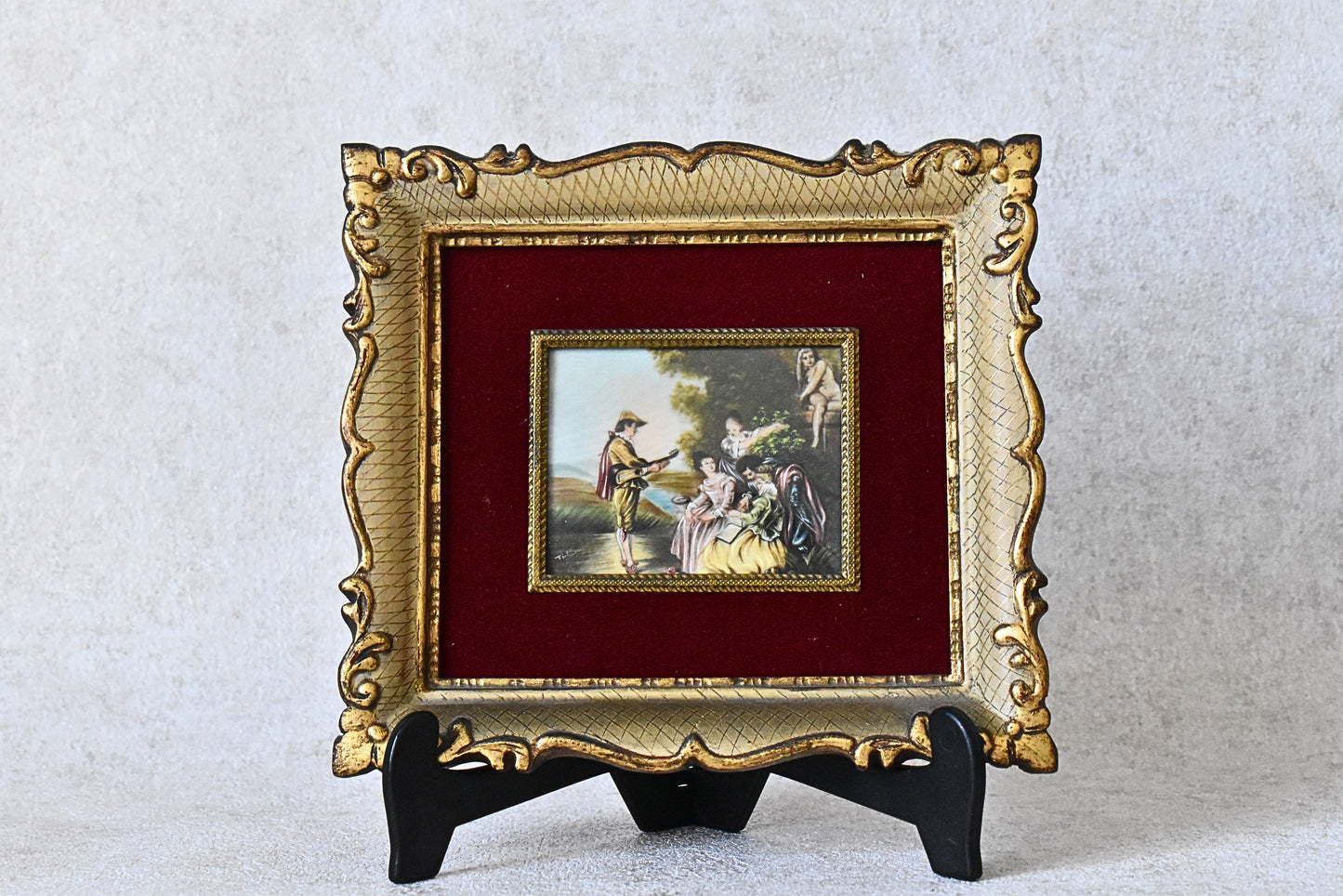 French Hand-Painted Porcelain Miniature Set of Four