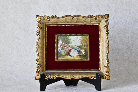 French Hand-Painted Porcelain Miniature Set of Four