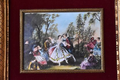 French Hand-Painted Porcelain Miniature Set of Four