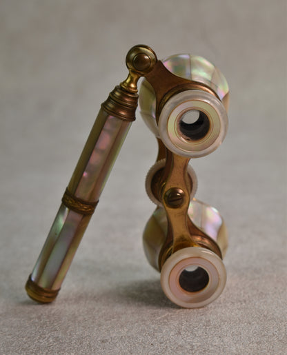 Antique French Mother-of-Pearl Opera Glasses, Late 19th Century