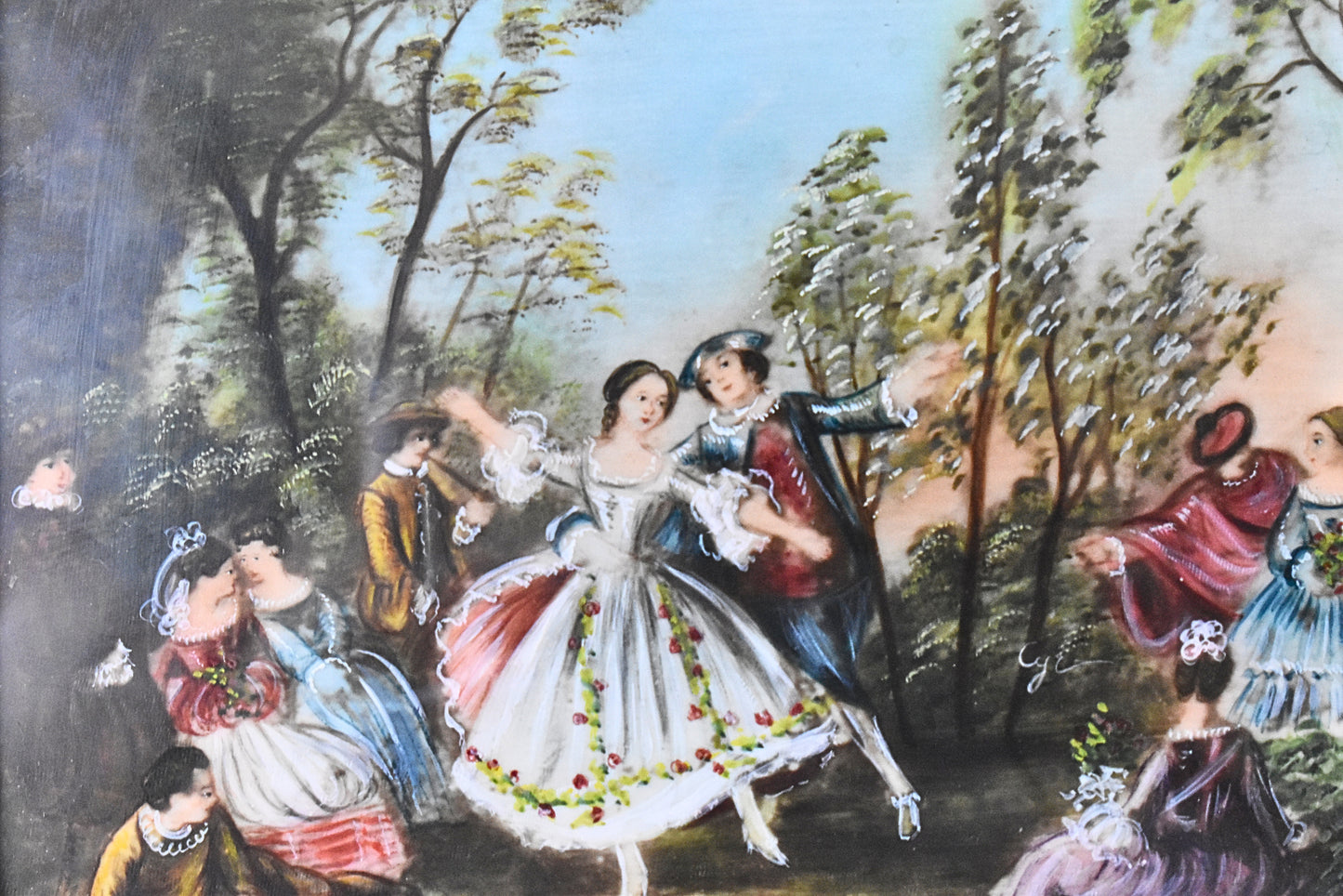 French Hand-Painted Porcelain Miniature Set of Four