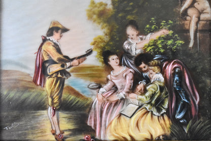 French Hand-Painted Porcelain Miniature Set of Four