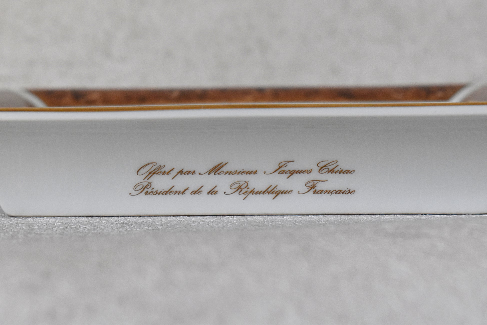 Official French Presidential Porcelain Ashtray, Jacques Chirac Gift