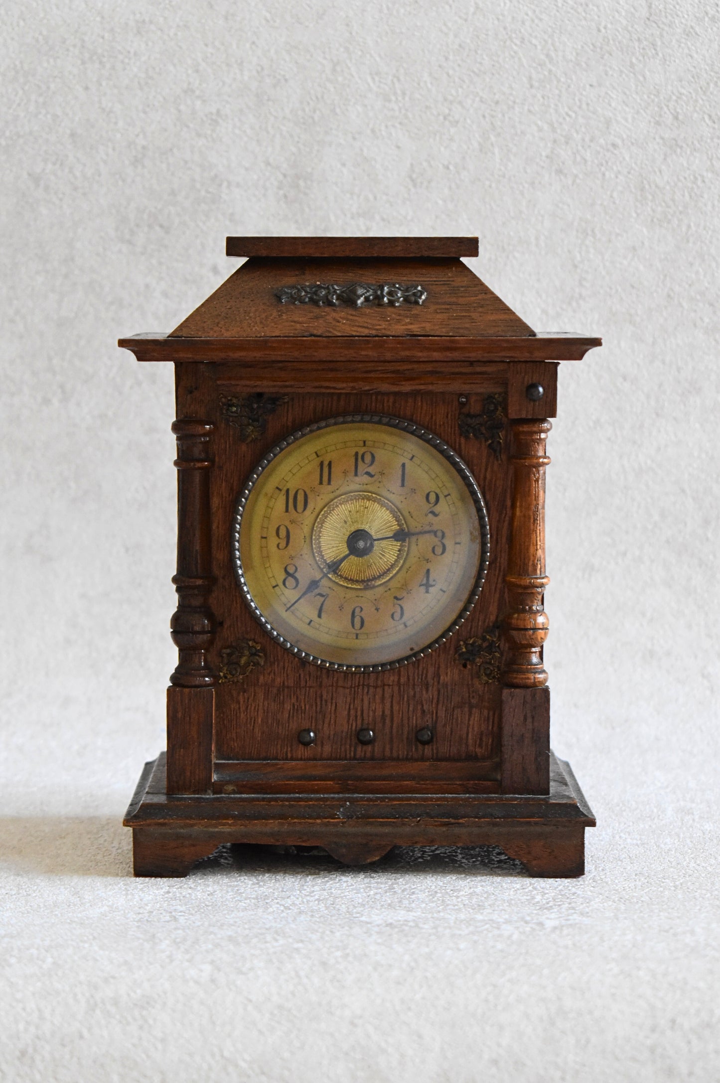 Antique French Oak Junghans Mantel Clock