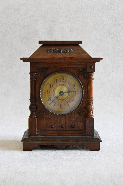 Antique French Oak Junghans Mantel Clock