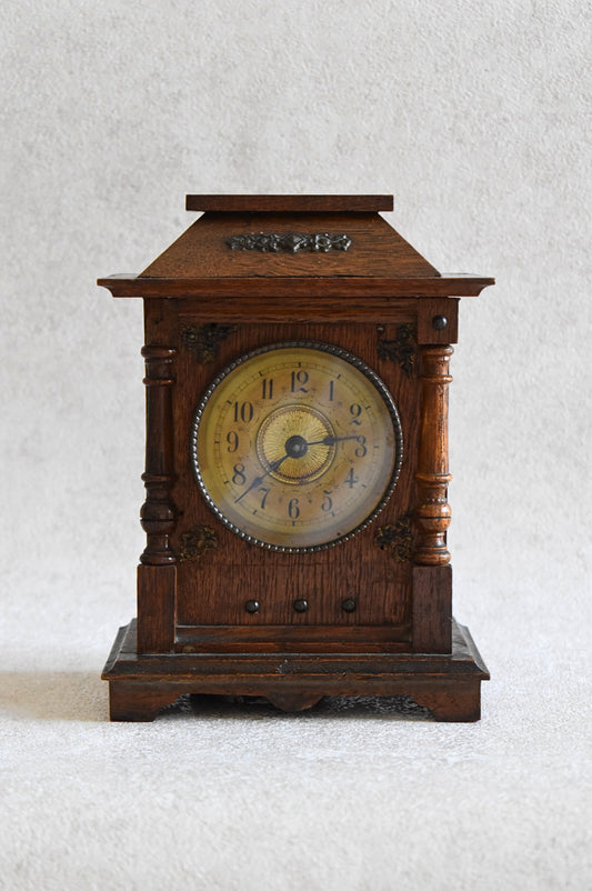 Antique French Oak Junghans Mantel Clock