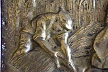 “L’Été” Vintage Repoussé Brass Wall Plaque