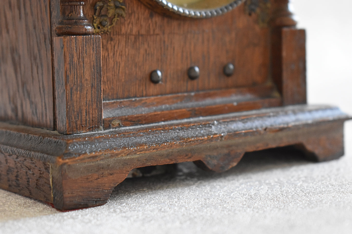 Antique French Oak Junghans Mantel Clock