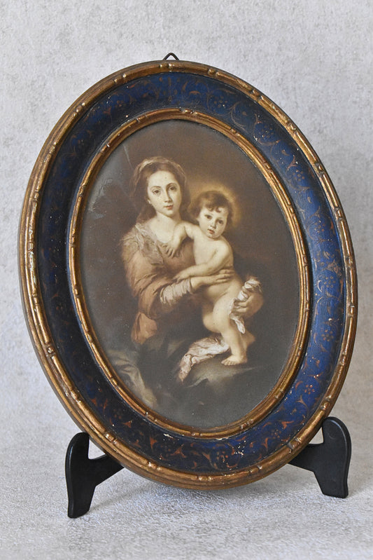 Madonna & Child Oval Framed Devotional Portrait