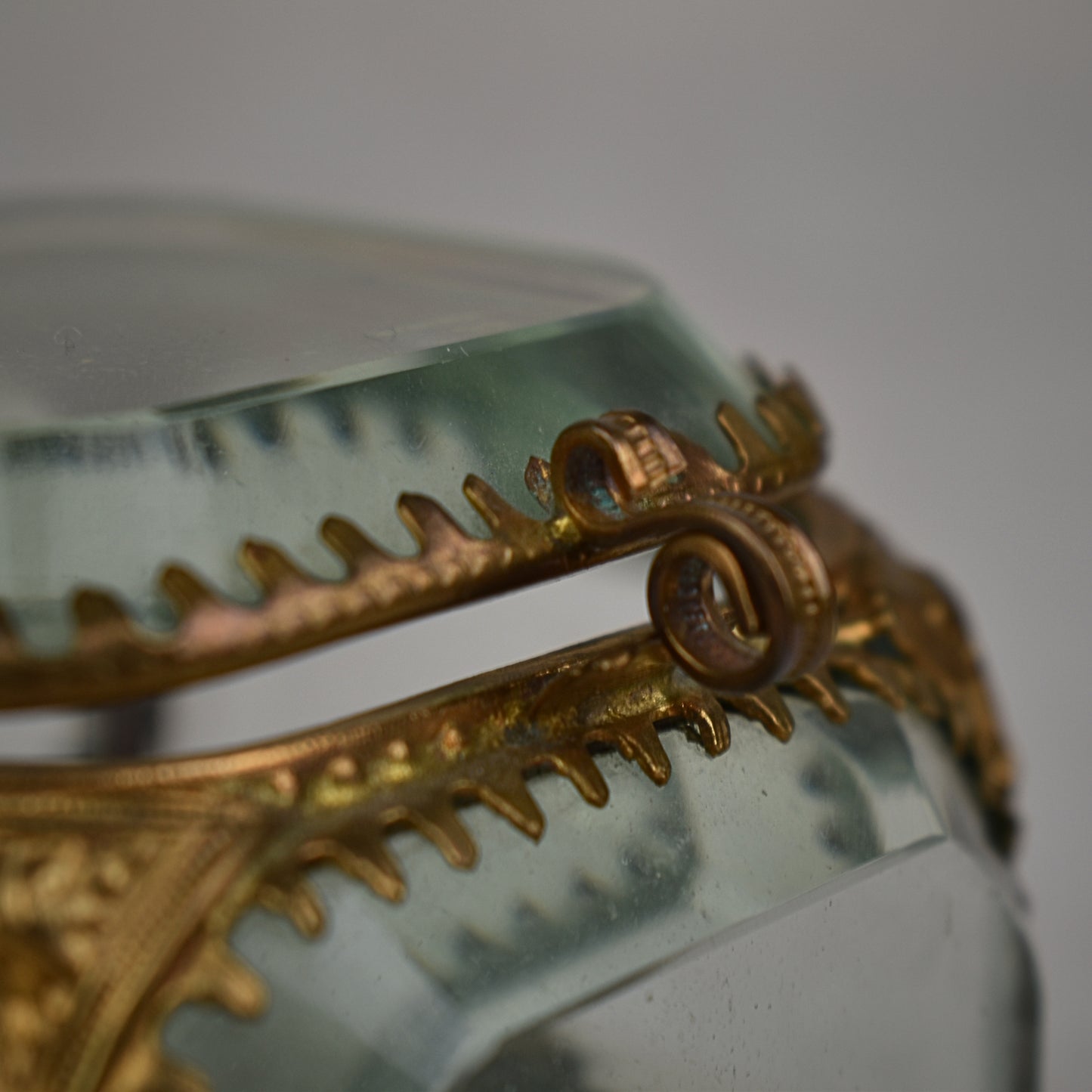 French Napoleon III Style Beveled Glass Jewelry Casket