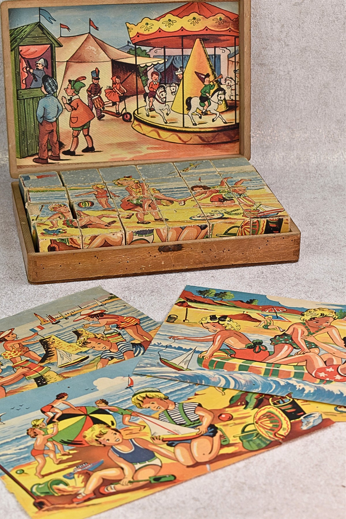 Mid-Century Children’s Picture Cube Puzzle