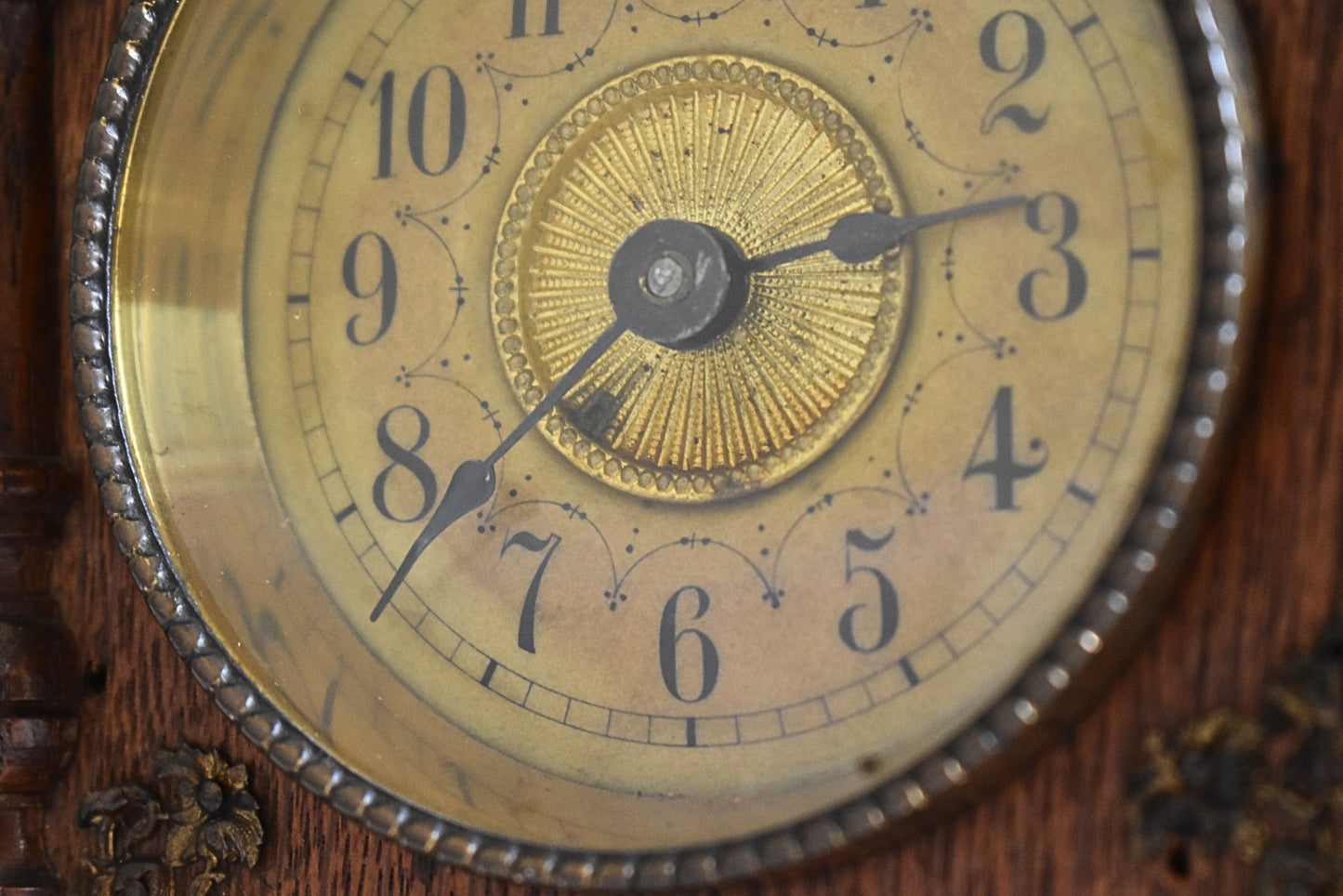 Antique French Oak Junghans Mantel Clock