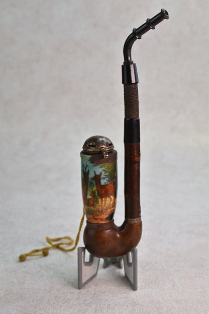Antique German Porcelain Jägerpfeife Hunting Pipe, c. 1890–1930