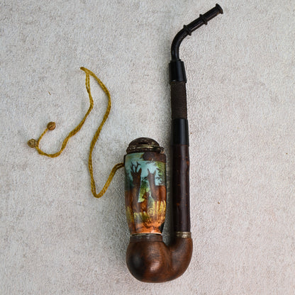 Antique German Porcelain Jägerpfeife Hunting Pipe, c. 1890–1930