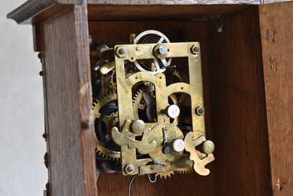 Antique French Oak Junghans Mantel Clock