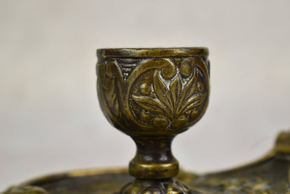 Vintage Rococo Revival Brass Chamberstick Candle Holder