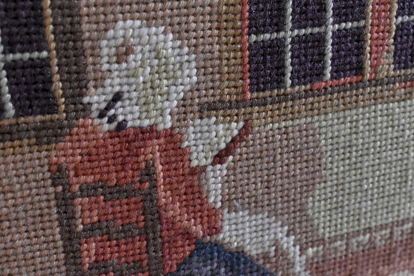 Vintage French Needlepoint Tapestry “Femme Lisant”