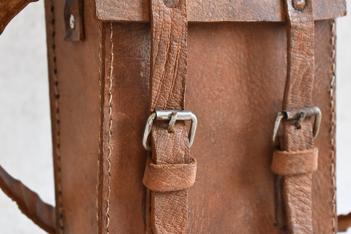 WWI British Military Brass Binoculars with Leather Case, 1917