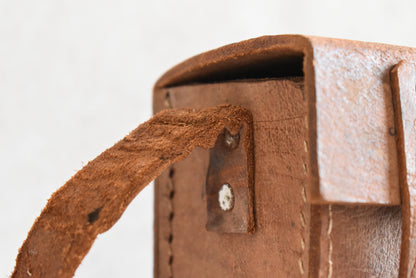 WWI British Military Brass Binoculars with Leather Case, 1917