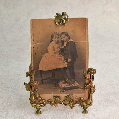 French Late 19th-Century Gilt Metal Portrait Frame, Paris 1889