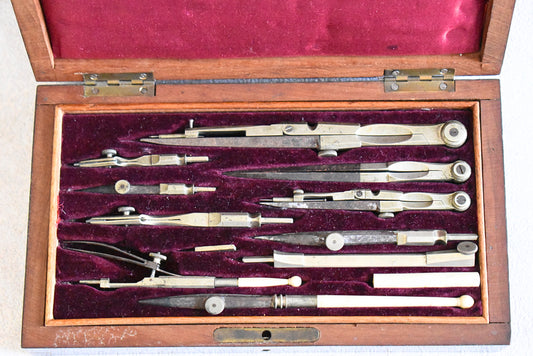 Antique Drafting Set, "Compas Perfectionnés" (c. 1880–1910)