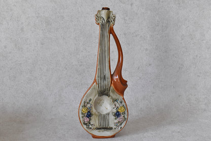 French Figural Ceramic Lyre Bottle