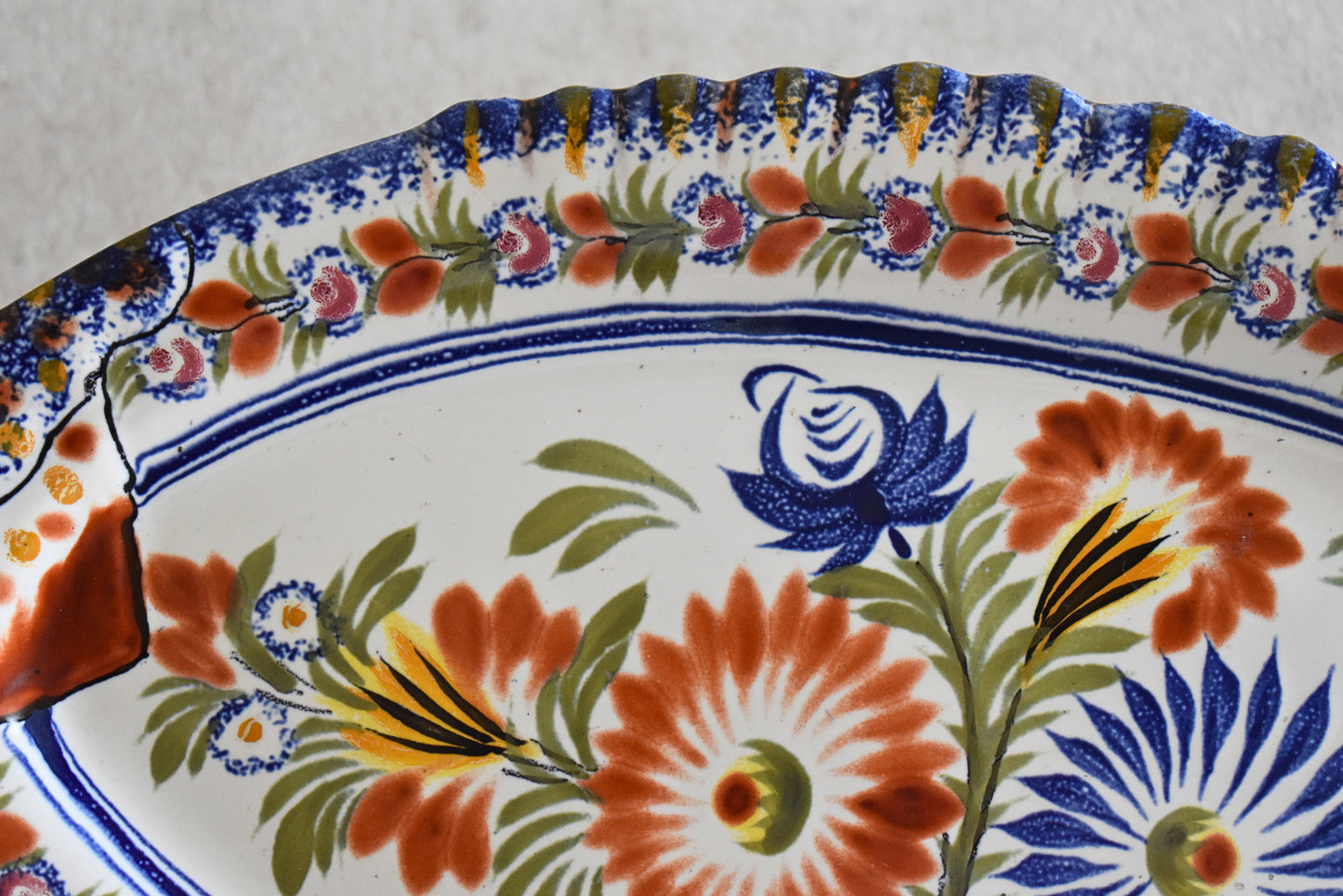 French Henriot Quimper Fish Dinner Service