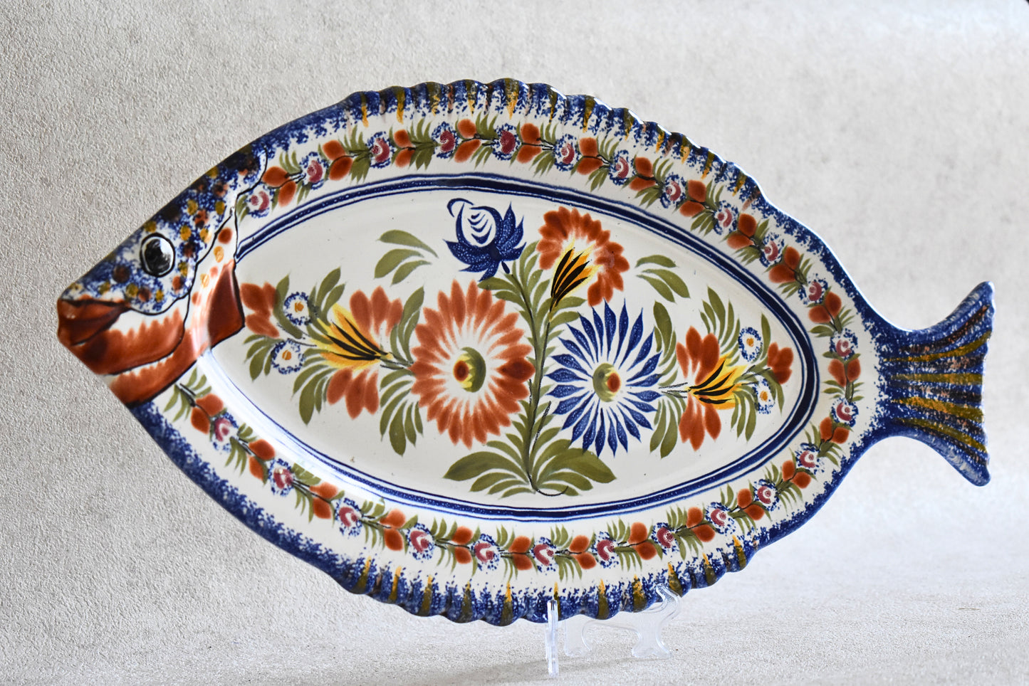 French Henriot Quimper Fish Dinner Service