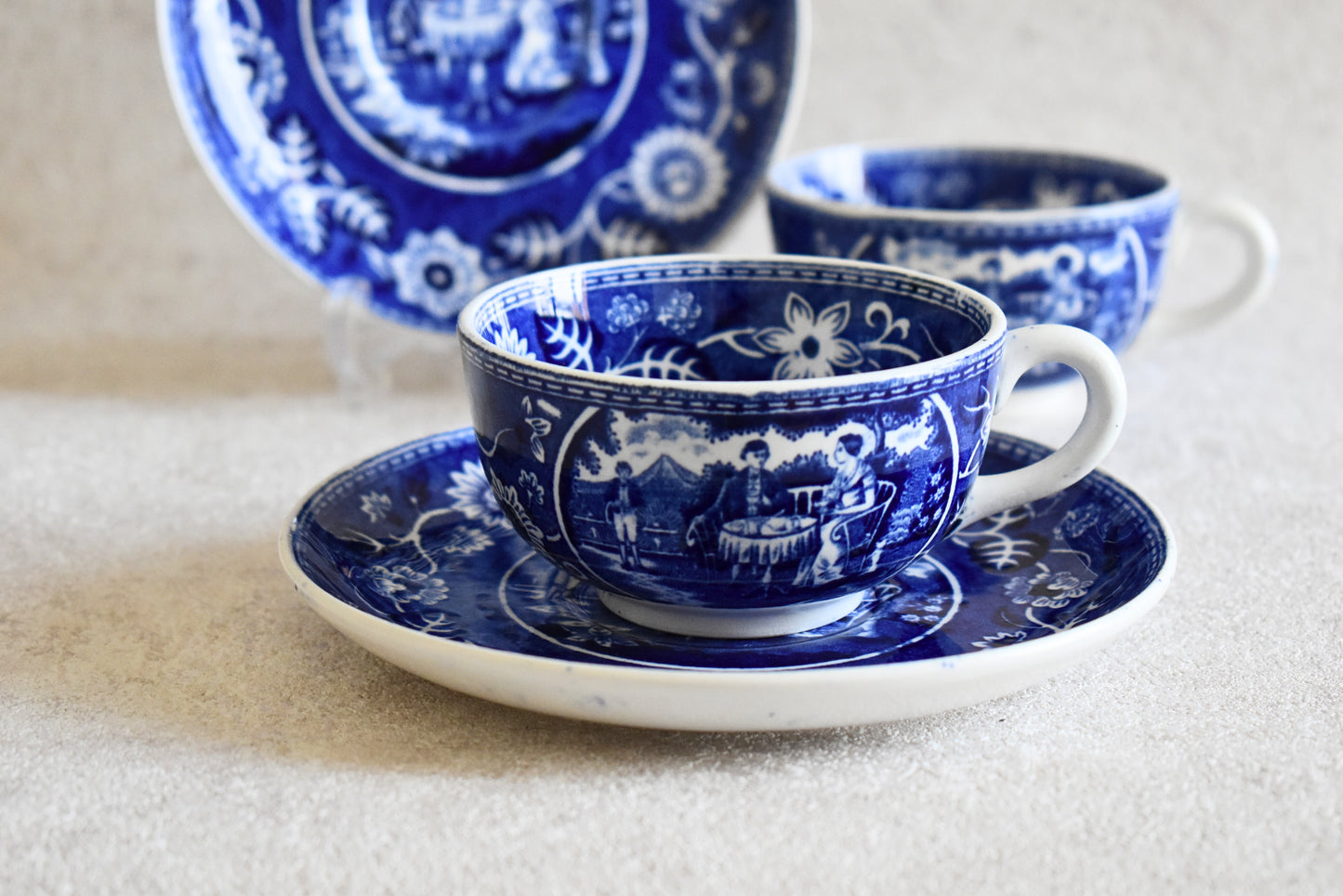 Victorian-Era Société Céramique Delftware Tea Set