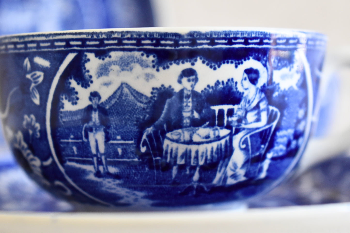 Victorian-Era Société Céramique Delftware Tea Set