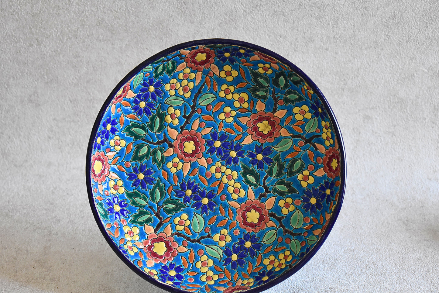 Antique Longwy Hand-Enamelled Cup & Plate Set - 1900s