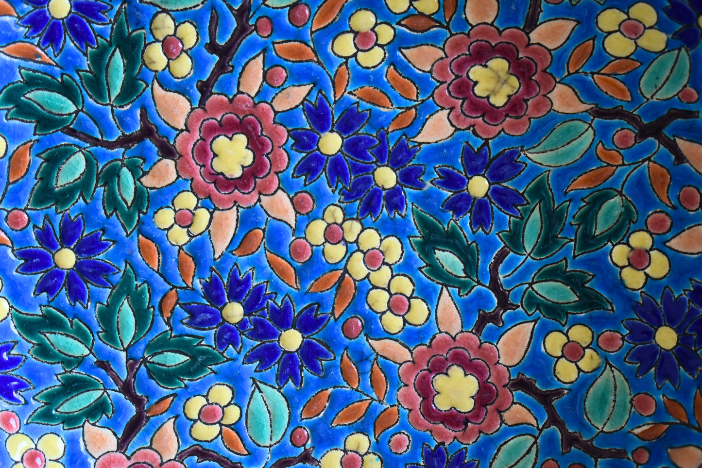 Antique Longwy Hand-Enamelled Cup & Plate Set - 1900s