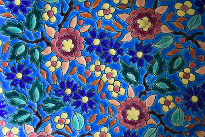 Antique Longwy Hand-Enamelled Cup & Plate Set - 1900s