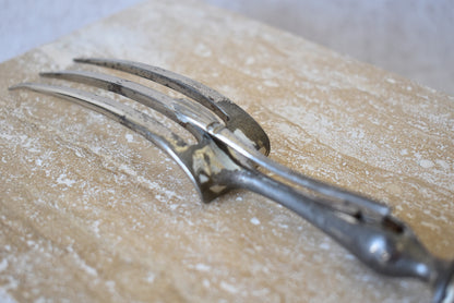 Vintage French Carving Fork with Horn Handle, 1900s