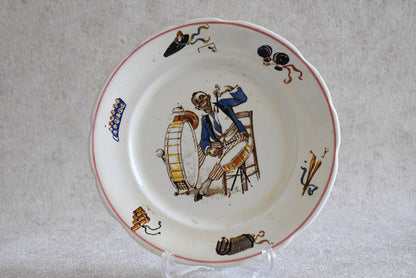 Vintage French Sarreguemines Digoin Jazz Plates – Set of 11 (Circa 1920s–30s)