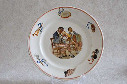 Vintage French Sarreguemines Digoin Jazz Plates – Set of 11 (Circa 1920s–30s)
