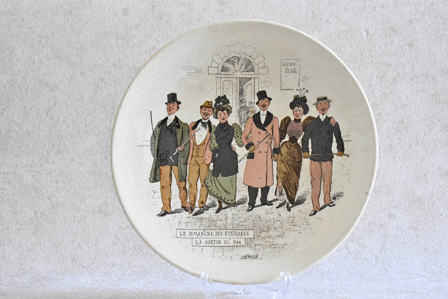 Antique Boch Frères Keramis Faience Plates, Set of 2