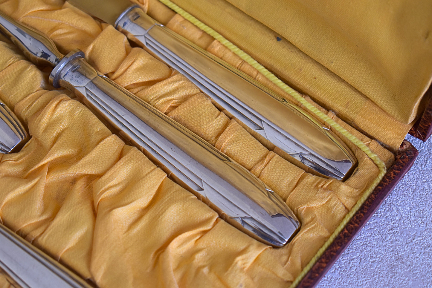 1930s French Silver-Plated Lamb Carving Set