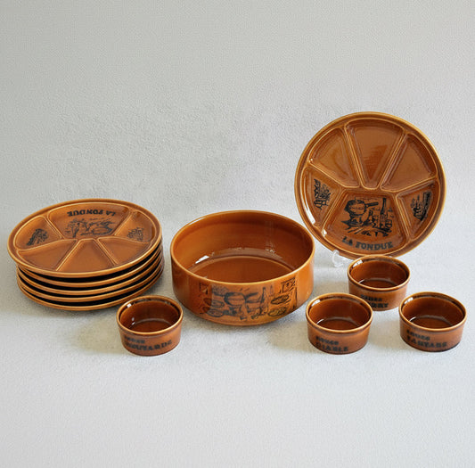 Vintage French Fondue Set by Gien