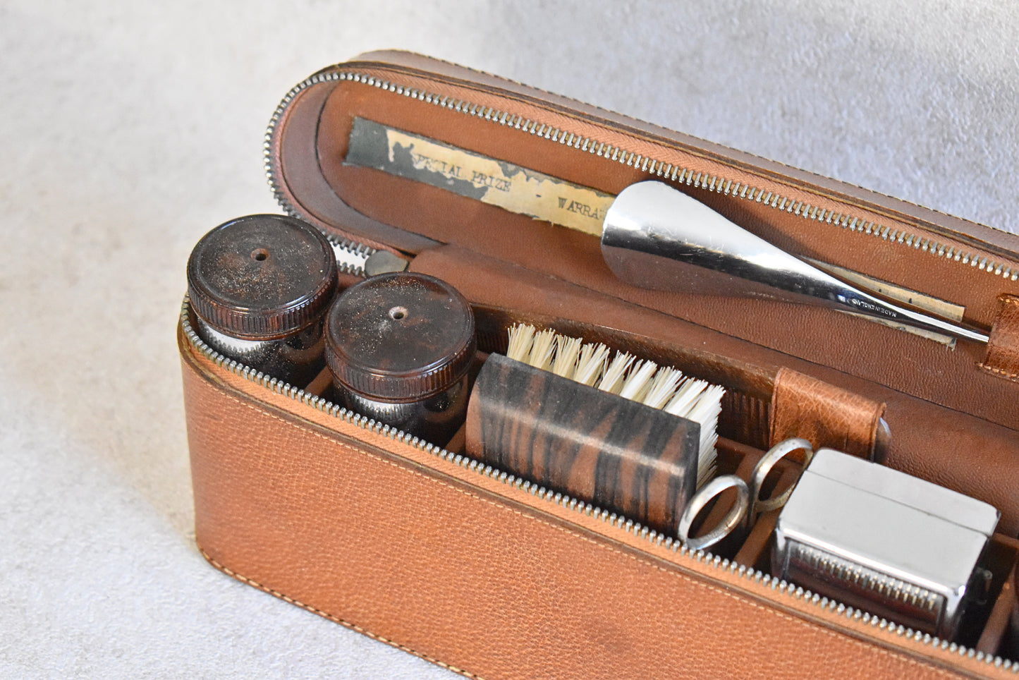 Vintage British Gentleman’s Grooming Travel Set, 1940s–1960s