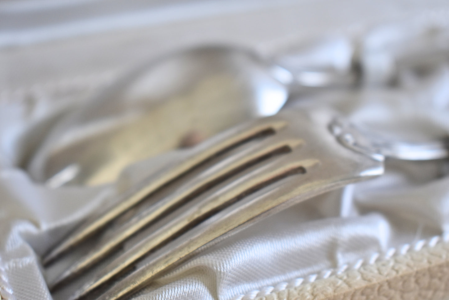 Antique French Floral Flatware Set of 2