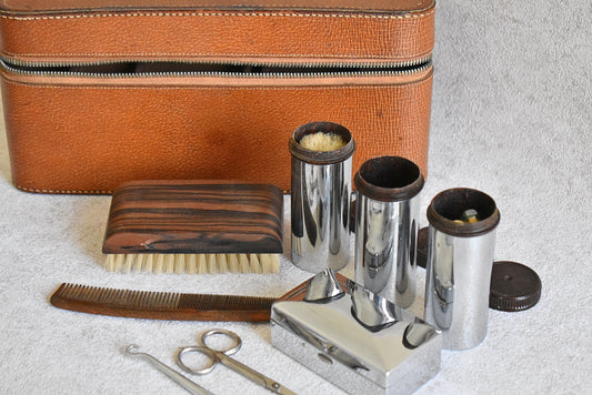 Vintage British Gentleman’s Grooming Travel Set, 1940s–1960s
