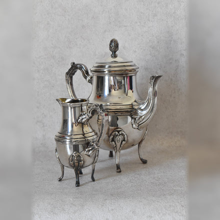 Reneka French Silver-Plated Teapot and Milk Jug Set